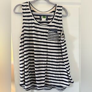 Anthropologie- Navy & White Stripe Flowy Tank Top - XL - Like New 💙🤍